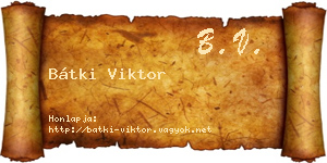 Bátki Viktor névjegykártya